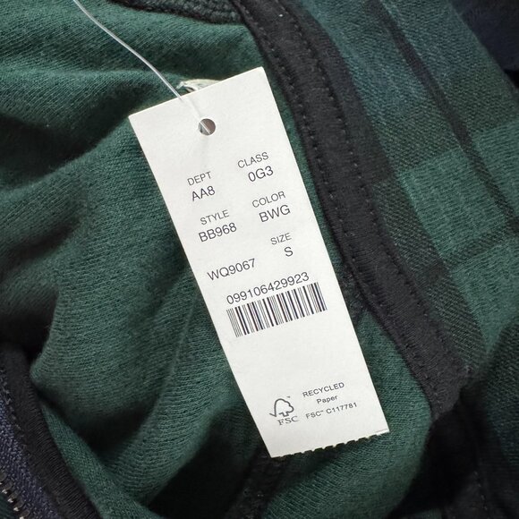 J. Crew Double Knit Half Zip Pullover Men Small In Print Green Plaid NWT TP-3501 - Picture 9 of 11